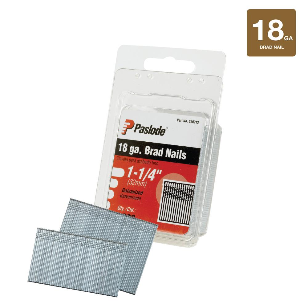 Paslode 11/4 in. x 18Gauge Galvanized Straight Finish Nail (2,000Pack)650213 The Home Depot