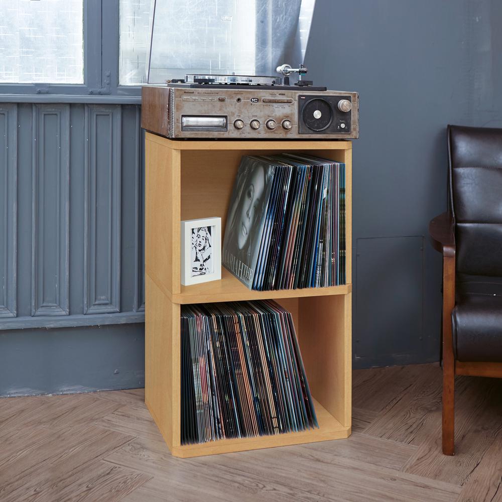 Way Basics Zboard Natural 2 Shelf Vinyl Record Storage And Lp