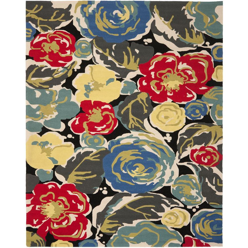 Safavieh Four Seasons Black/Multi 8 ft. x 10 ft. Indoor ...