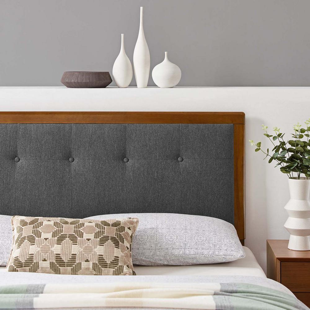 Modway Draper Tufted In Walnut Charcoal King Fabric And Wood Headboard Mod 6227 Wal Cha The Home Depot