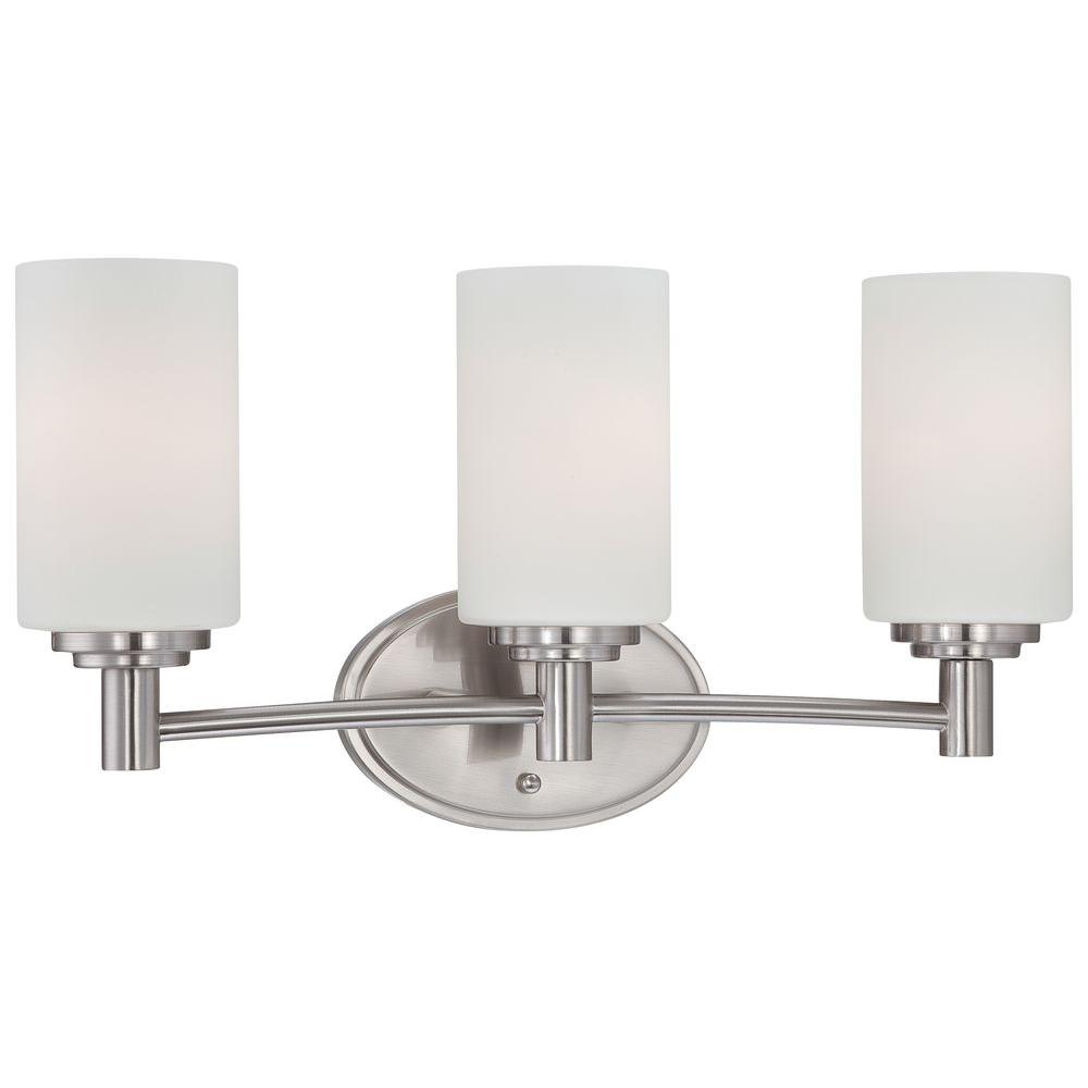 Thomas Lighting Pittman 3Light Brushed Nickel Bath Light190024217  The Home Depot