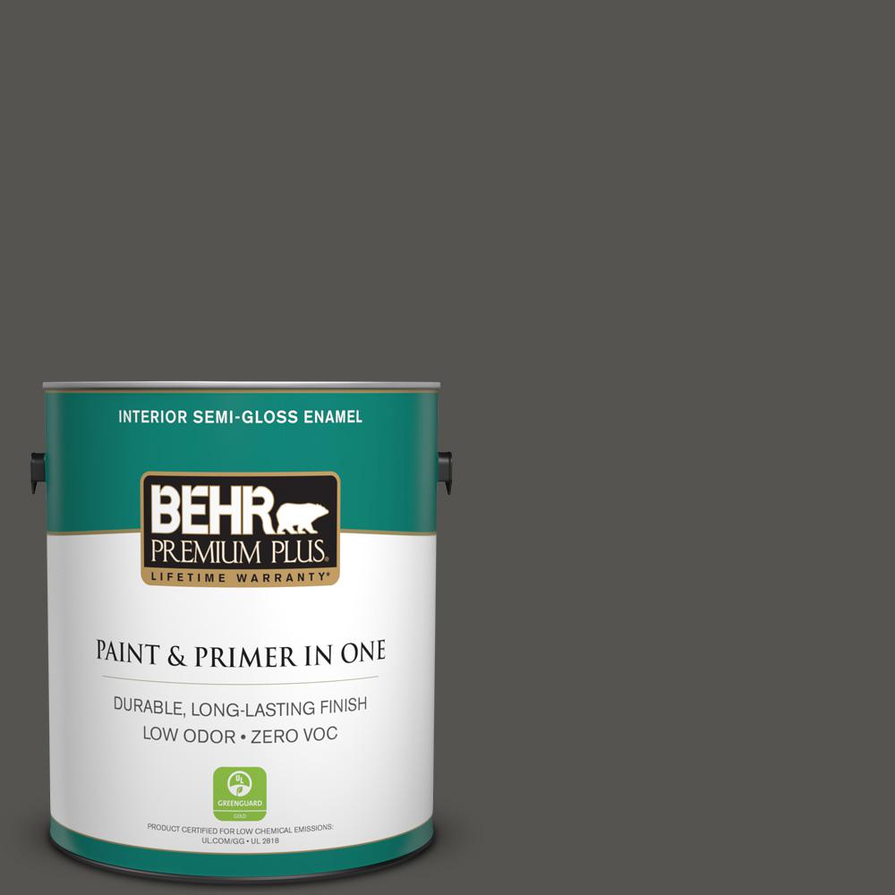 BEHR Premium Plus 1 gal. 710F4 Sage Gray SemiGloss Enamel Zero VOC