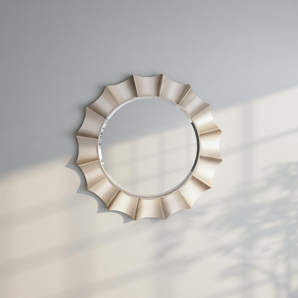 Round Mirrors Wall Decor The Home Depot W Round Corona Silver Mirror