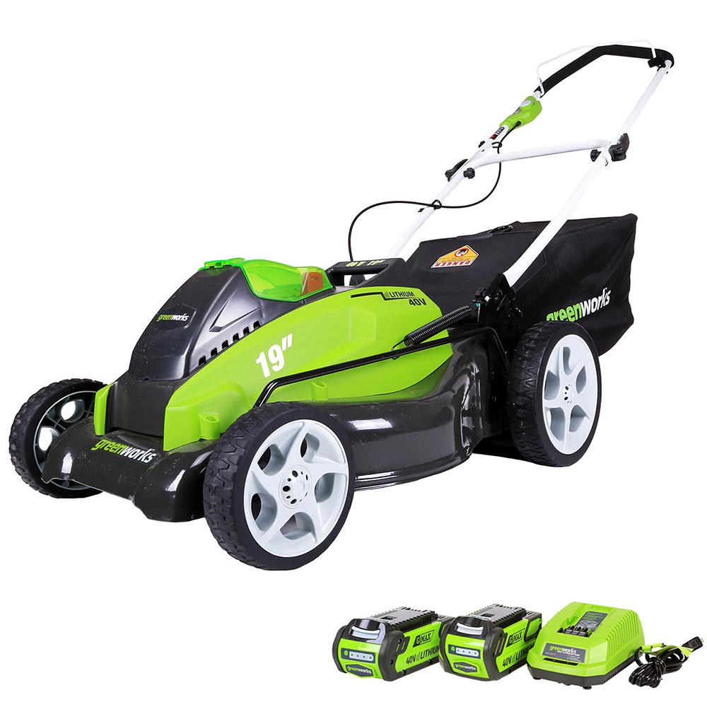 Push Lawn Mower Push Button Start Stamped Deck 16 Gauge Steel 19 in. 40