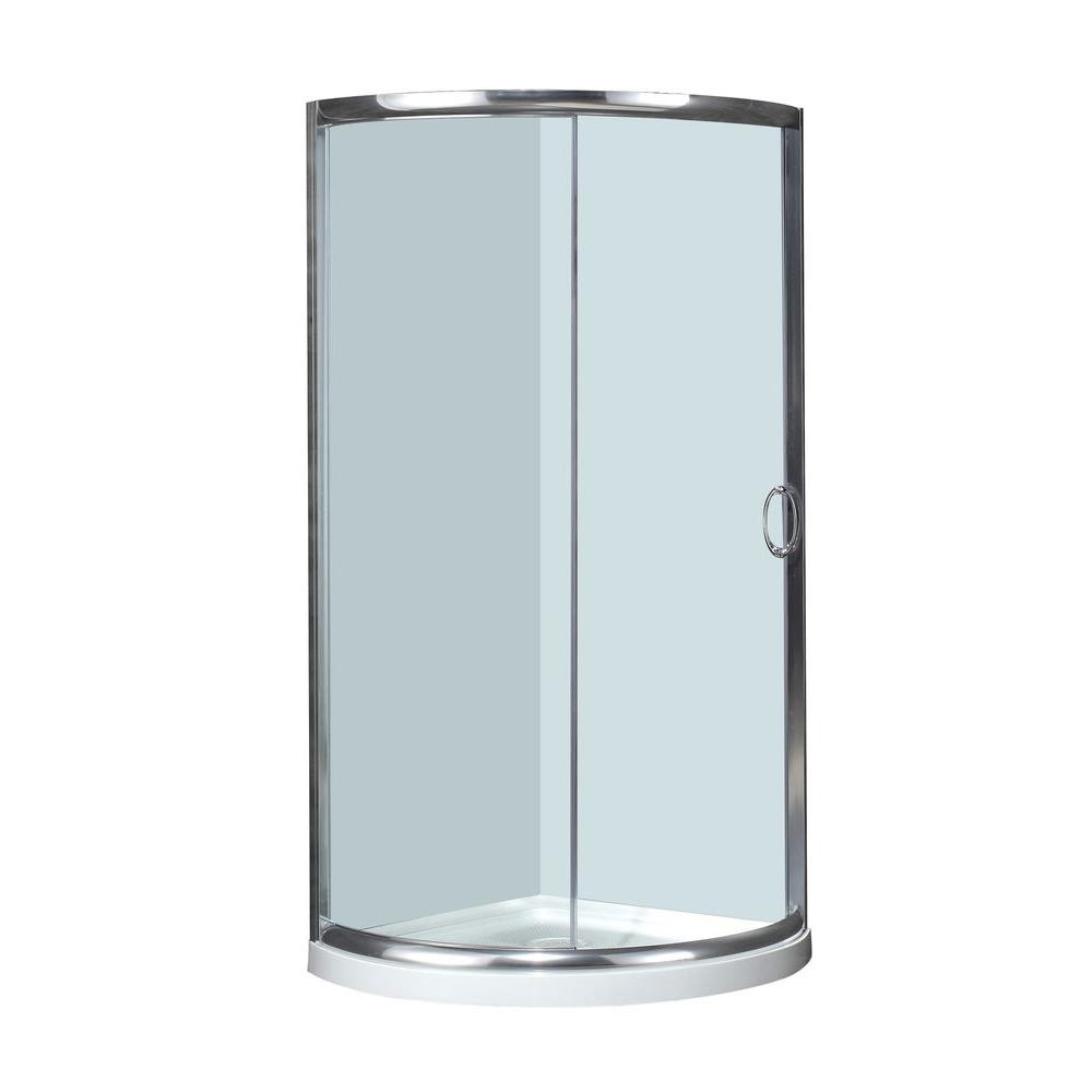 Aston 36 In X 36 In X 77 1 2 In Semi Frameless Neo Round Shower