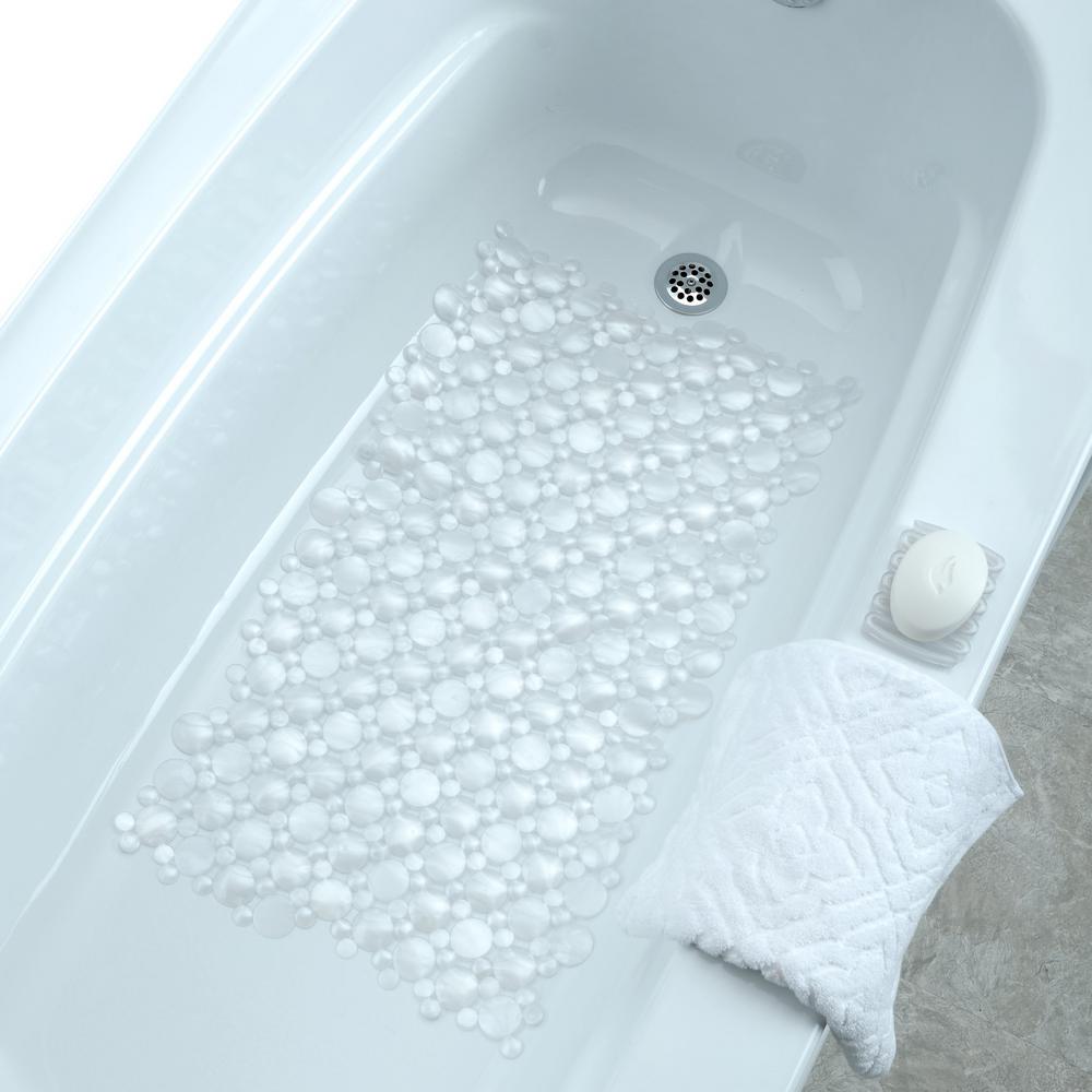 Slipx Solutions 17 In X 30 In Burst Of Bubbles Bathtub Mat In