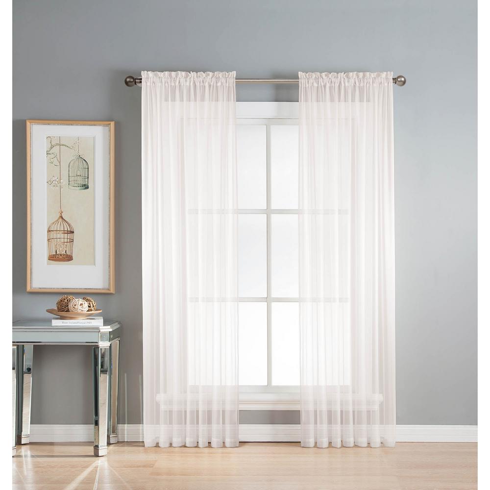 Window Elements Sheer Diamond Sheer Voile Extra Wide 84 In L Rod