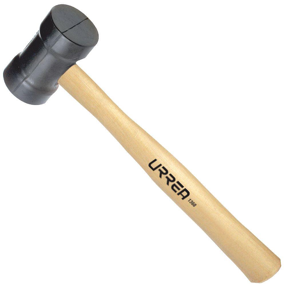 8 oz Rubber Mallet Hammer Hard Wood Handle 11" Long