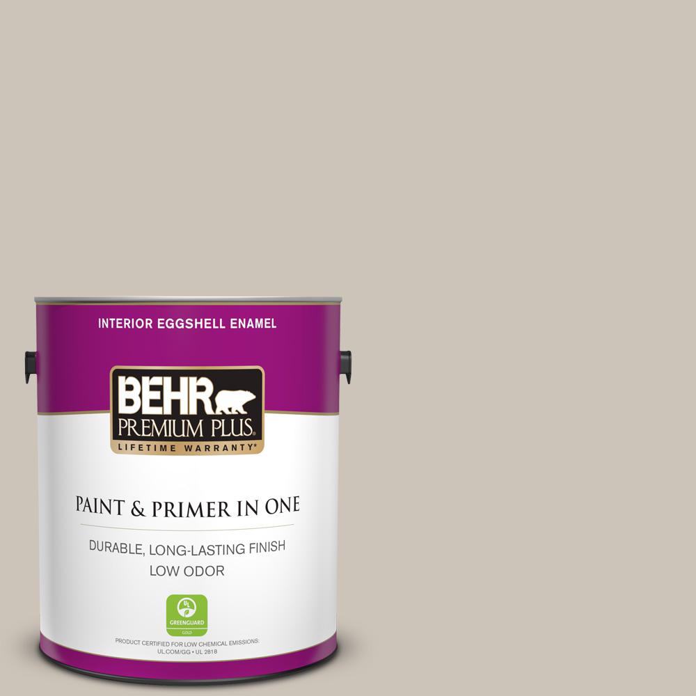 BEHR PREMIUM PLUS 1 gal. 720C3 Wheat Bread Eggshell Enamel Low Odor Interior Paint and Primer