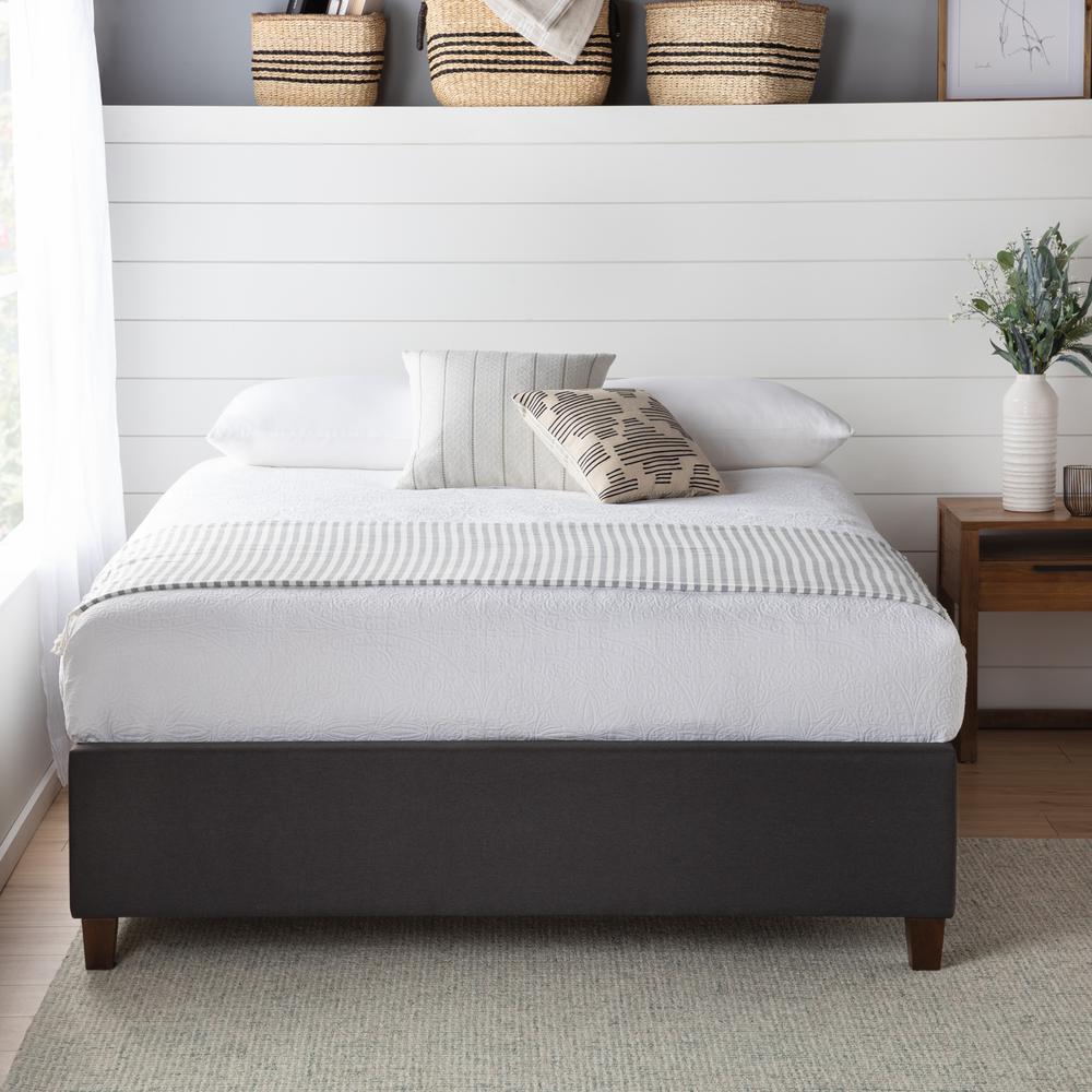 Brookside Cara Upholstered Charcoal Cal King Platform Bed Frame with