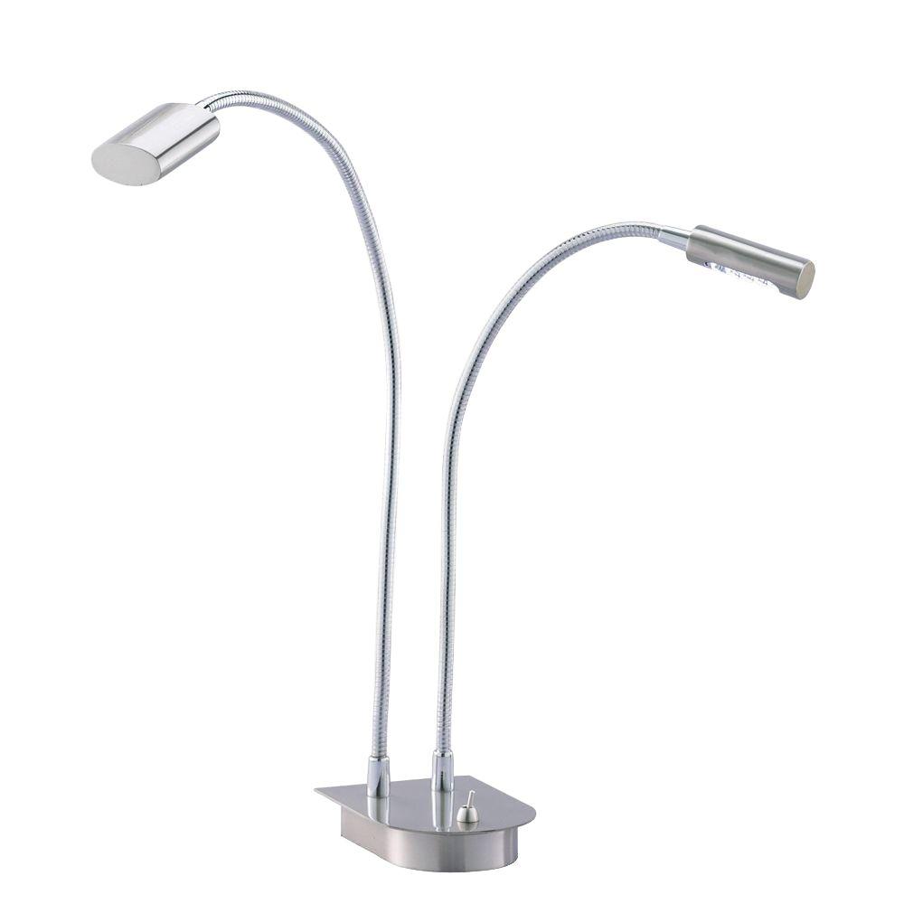 Adesso Eternity Satin Steel 20 in. Double Gooseneck LED Desk Lamp5032