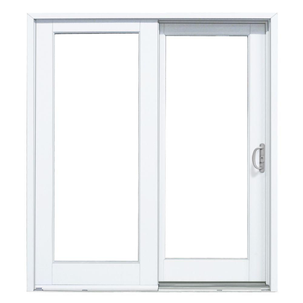 Masterpiece 72 In X 80 In Smooth White Right Hand Composite Sliding Patio Door