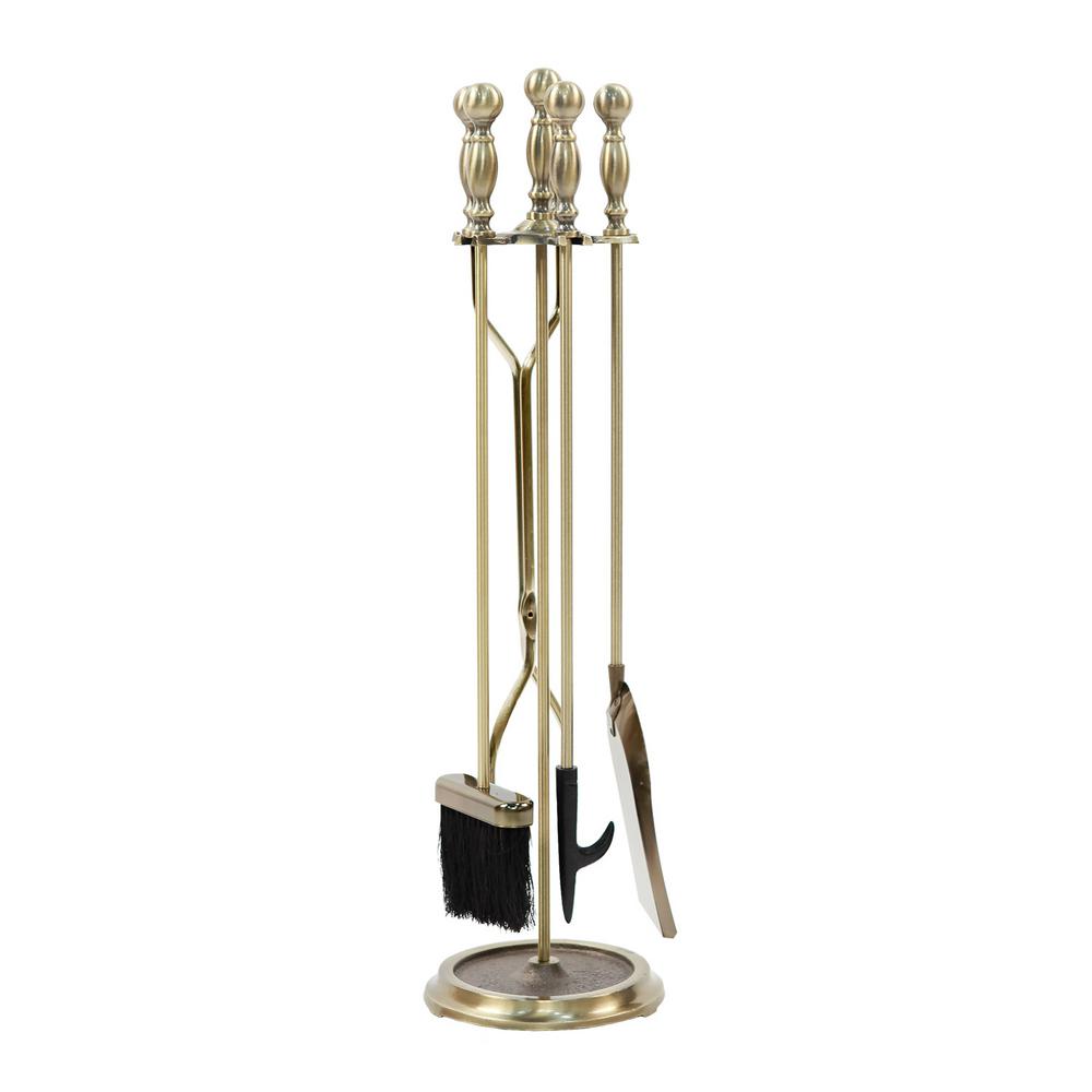 Minuteman International 30 In Tall 5 Piece Antique Brass Sutton Fireplace Tool Set X830946 The Home Depot - Antique Fireplace Toolset Minuteman International 30 In Tall 5 Piece Antique Brass Sutton Fireplace Tool Set X830946 The Home Depot - Antique Fireplace Toolset