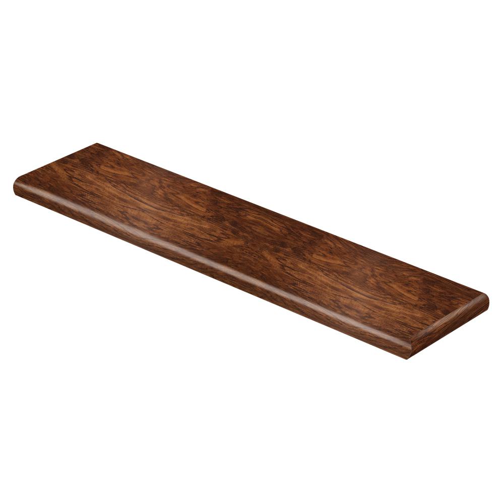 Cap A Tread Georgian Hickory 47 In L X 12 1 8 D 11 16 H Vinyl Overlay Right Return To Cover Stairs Thick