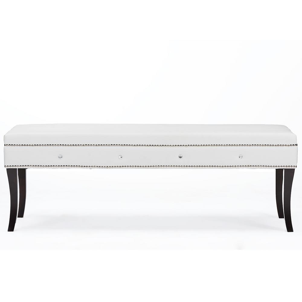 Baxton Studio Aloisia Contemporary White Faux Leather Upholstered Baxton Studio Aloisia Contemporary White Faux Leather Upholstered Bench
