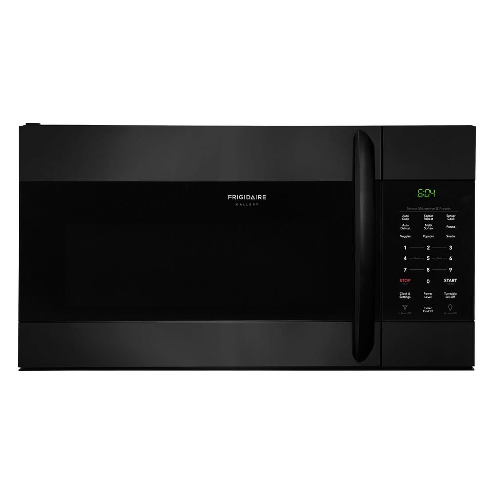 Frigidaire Gallery 1 7 Cu Ft Over The Range Microwave In Black Over The Range Microwave In Black With Sensor Cooking