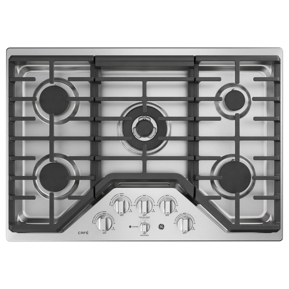 Cafe 30 In Built In Gas Cooktop In Stainless Steel With 5 Burners