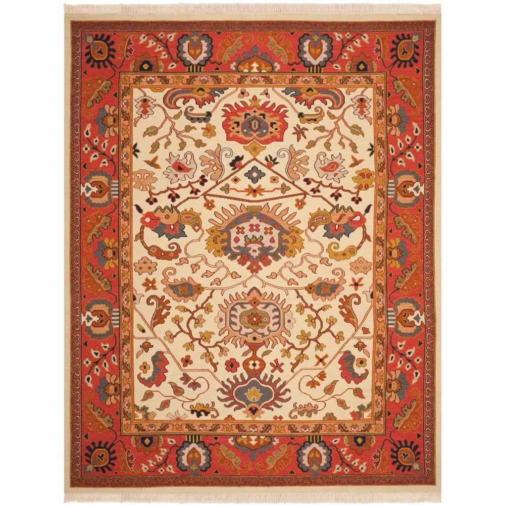 Safavieh Sumak Ivory/Rust 8 ft. x 10 ft. Area RugSK115B8 The Home Depot