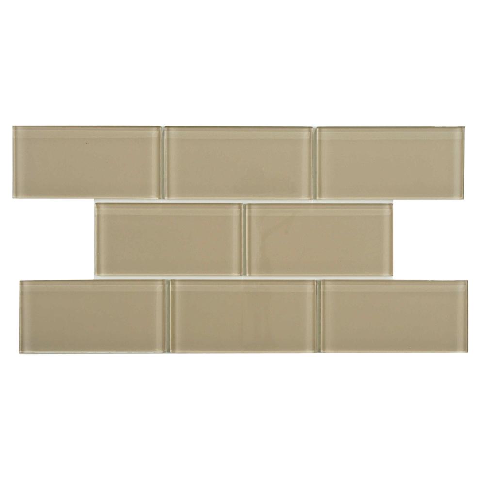 Subway Gl Wall Tile Flooring The Home Depot Tessera Subway Sandstone 3 In X 6 Gl Wall Tile 1 Sq