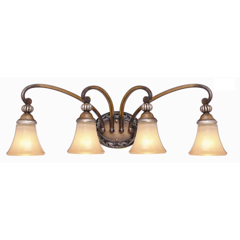 UPC 718212151112 product image for Hampton Bay Bathroom Lighting 4-Light Caffe Patina Bath Light 15111 | upcitemdb.com