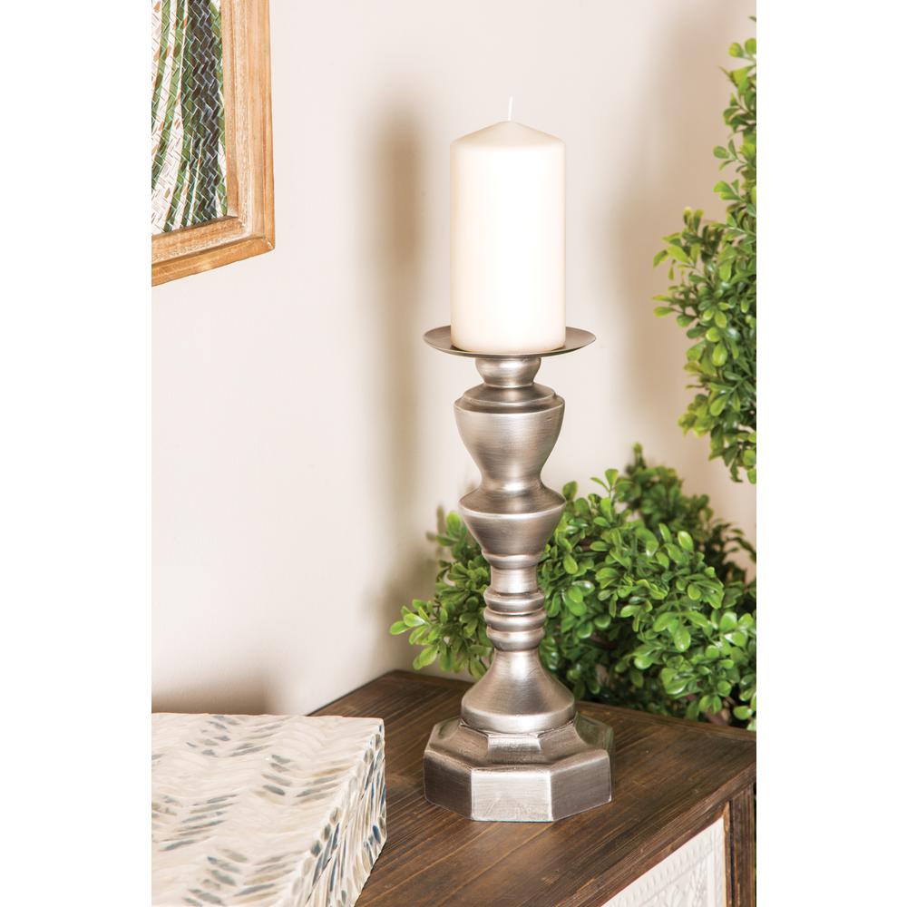 Litton Lane Coastal Living Gray Wood Rope Candle Holders (Set of 2