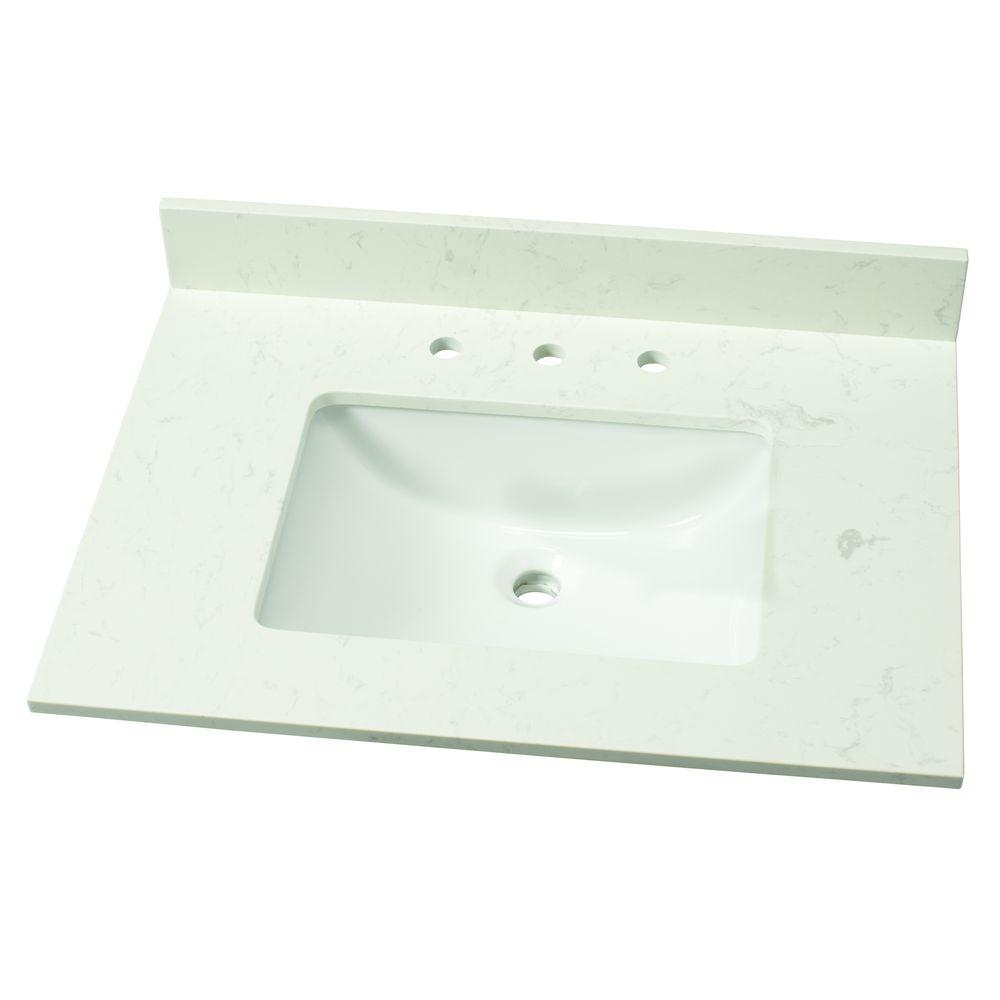 MSI 31 in. W Engineered Marble Single Vanity Top in Vanilla Sky with