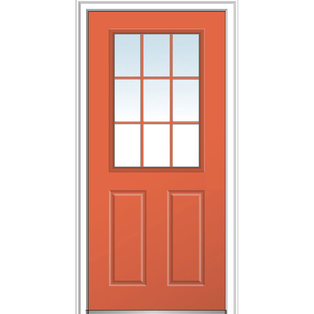 MMI Door 32 in. x 80 in. Clear 1/2 Lite 2Panel 9Lite