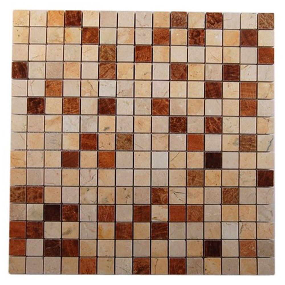 Splashback Tile Sparrow Blend 12 in. x 12 in. x 8 mm Glass Mosaic Floor