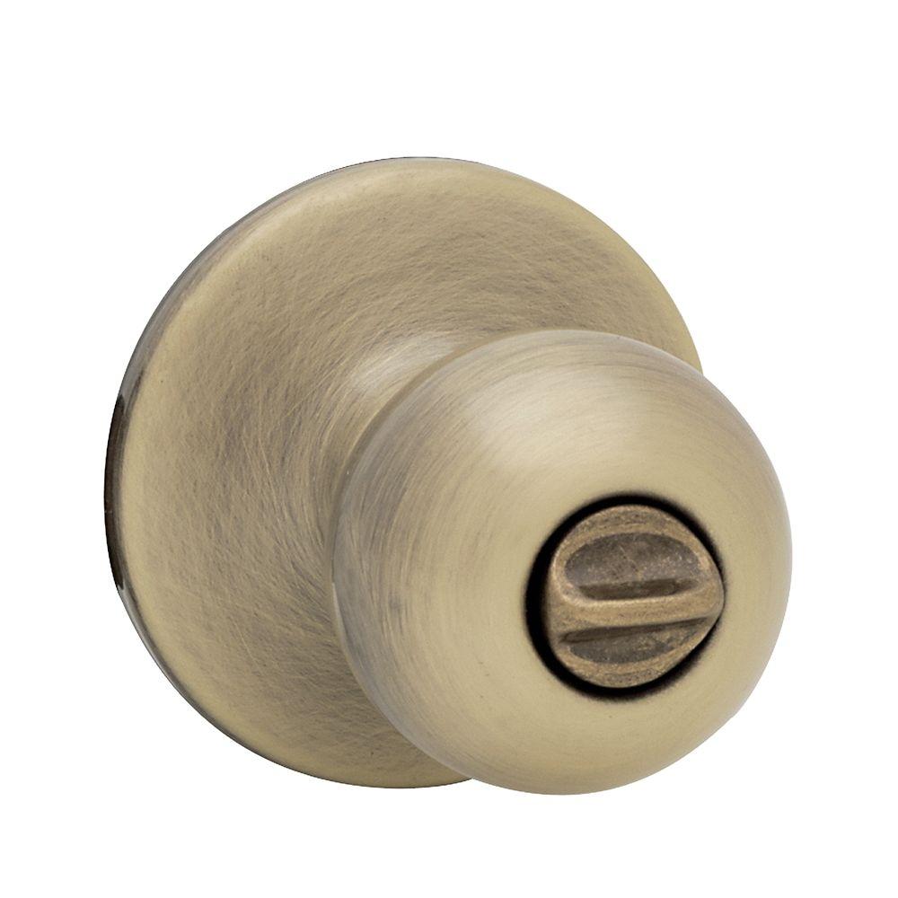 Kwikset Polo Antique Brass Privacy Bed/Bath Door Knob-300P 5 6AL RCS ...
