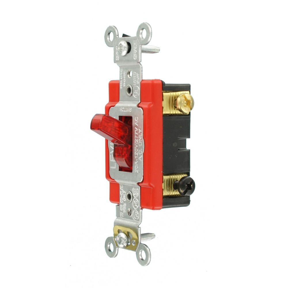 Single Pole Pilot Light Toggle Switch 20Amp Industrial Grade Heavy Duty