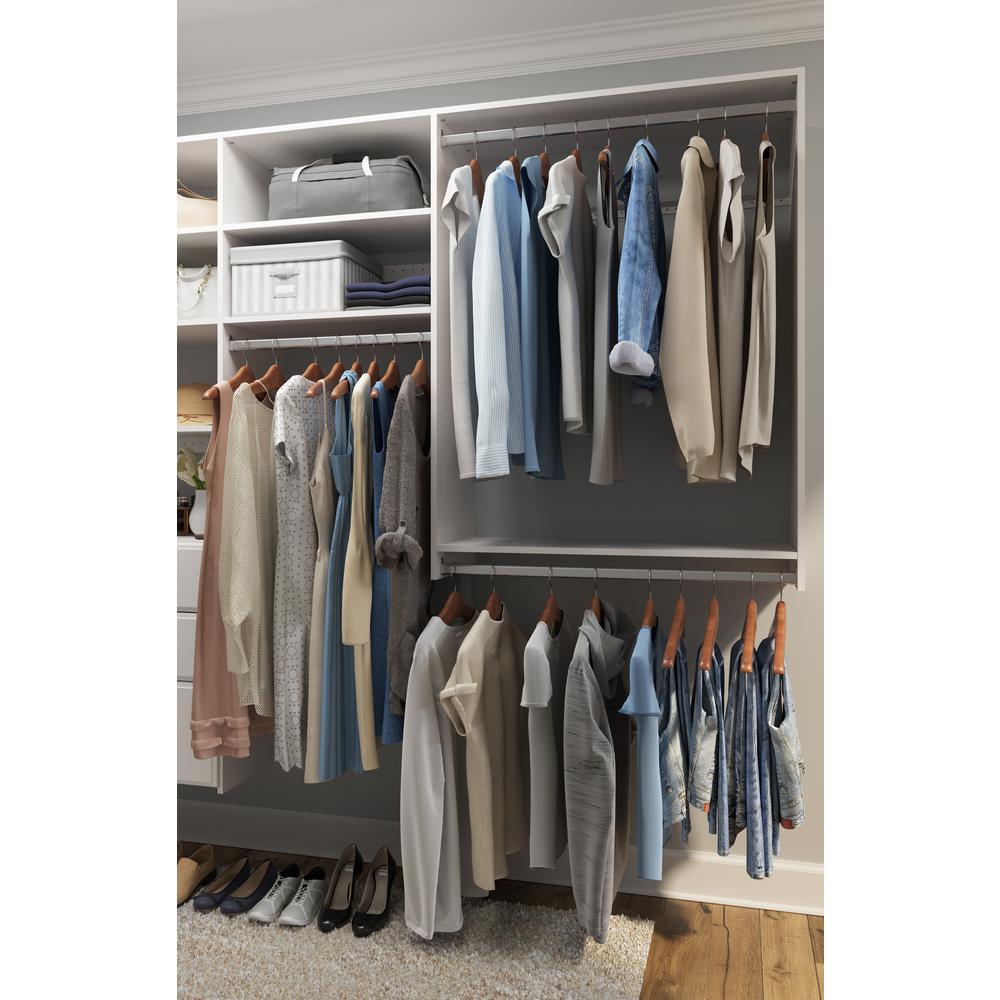 Closet Evolution Ultimate 84 In W 115 In W White Wood Closet Corner System Wh32 The Home Depot