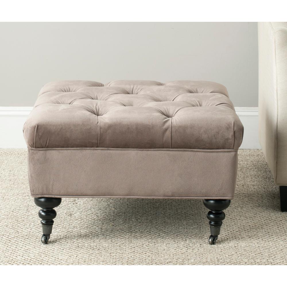 Safavieh Charlene Taupe Tufted OttomanMCR4638A The Home Depot