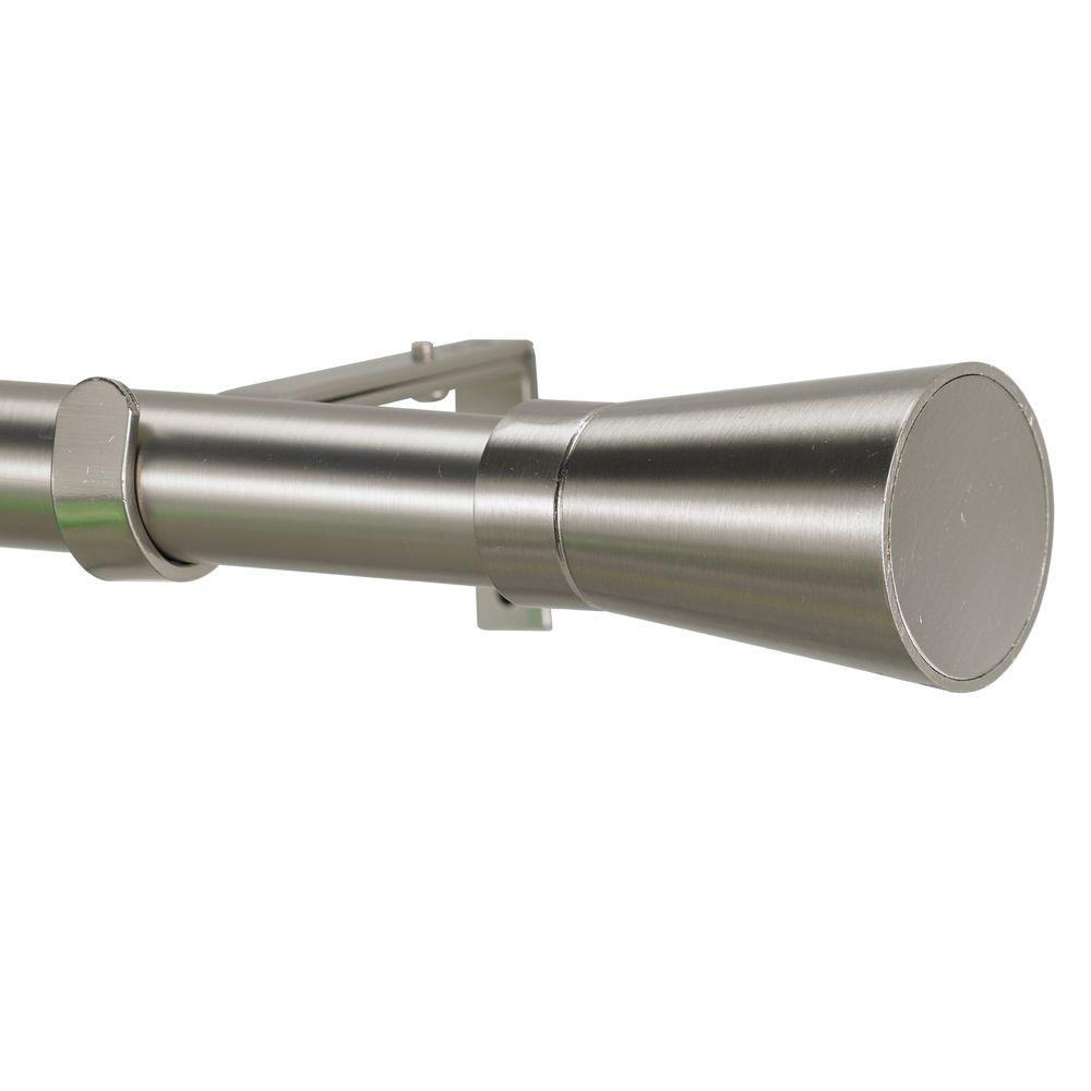 Art Decor Linea 6 Ft Non Telescoping Curtain Rod In Stainless Art Decor Linea 6 Ft Non Telescoping Curtain Rod In Stainless