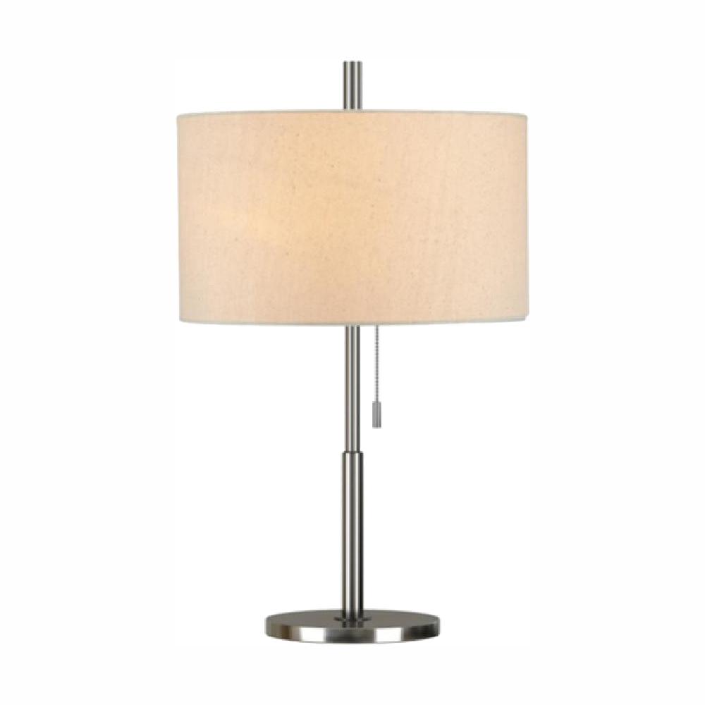 Hampton Bay 26 in. Brushed Nickel Modern Table Lamp with LED Bulb