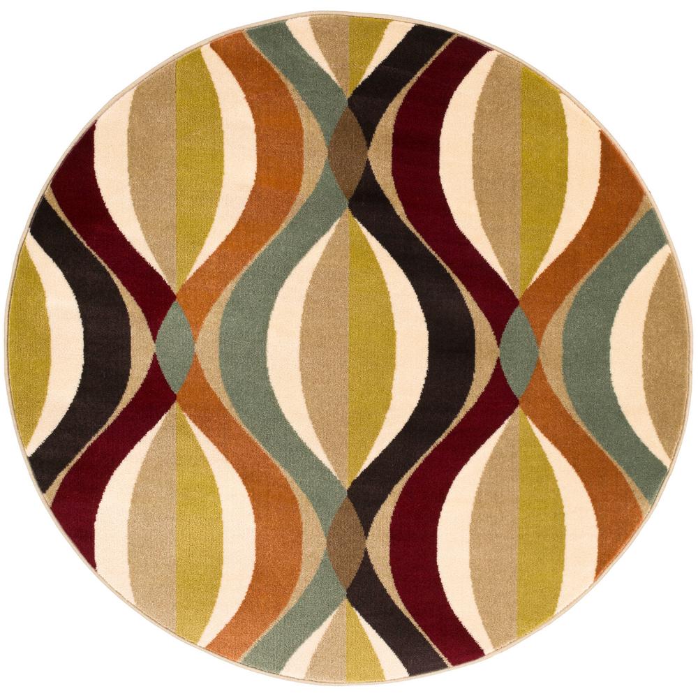 Modern 5 Round Orange Area Rugs The Home Depot Crete Thea Tangerine 5 Ft X Round Indoor Area Rug