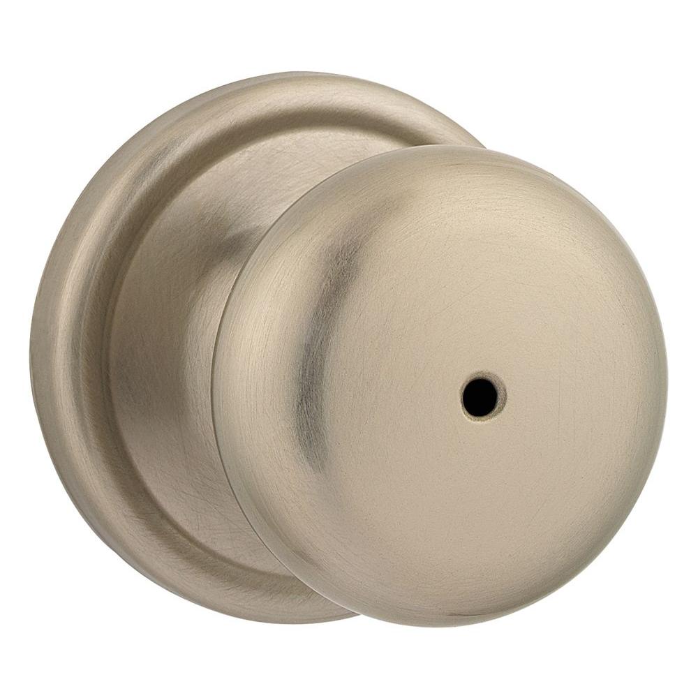 Kwikset Hancock Satin Nickel Bed/Bath Knob730H 15 6AL RCS The Home Depot