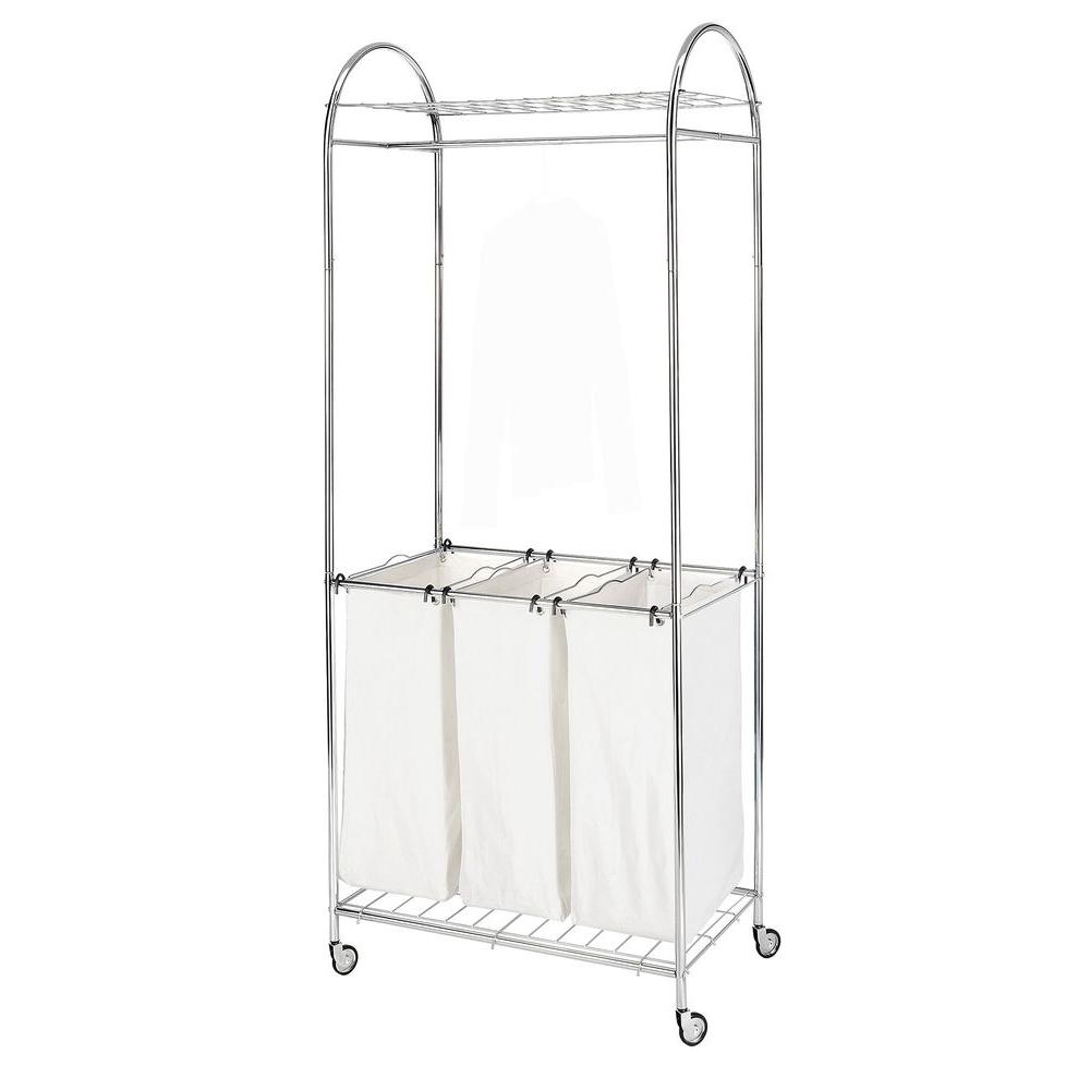 Whitmor Chrome Laundry Collection 32 in. x 74 in. Chrome Laundry Center