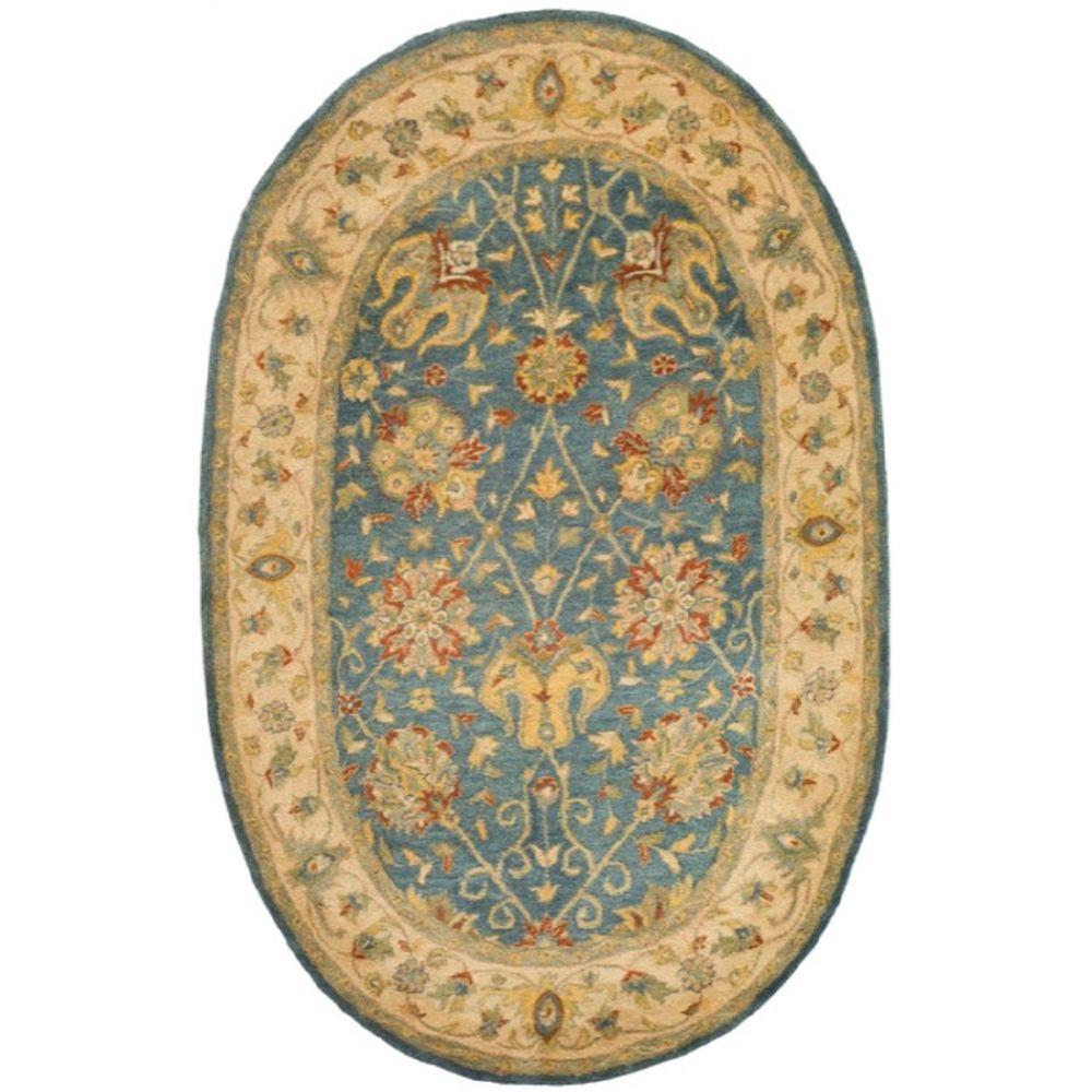 Teal Oval Area Rugs The Home Depot Antiquity Blue 7 Ft 6 In X 9 Oval