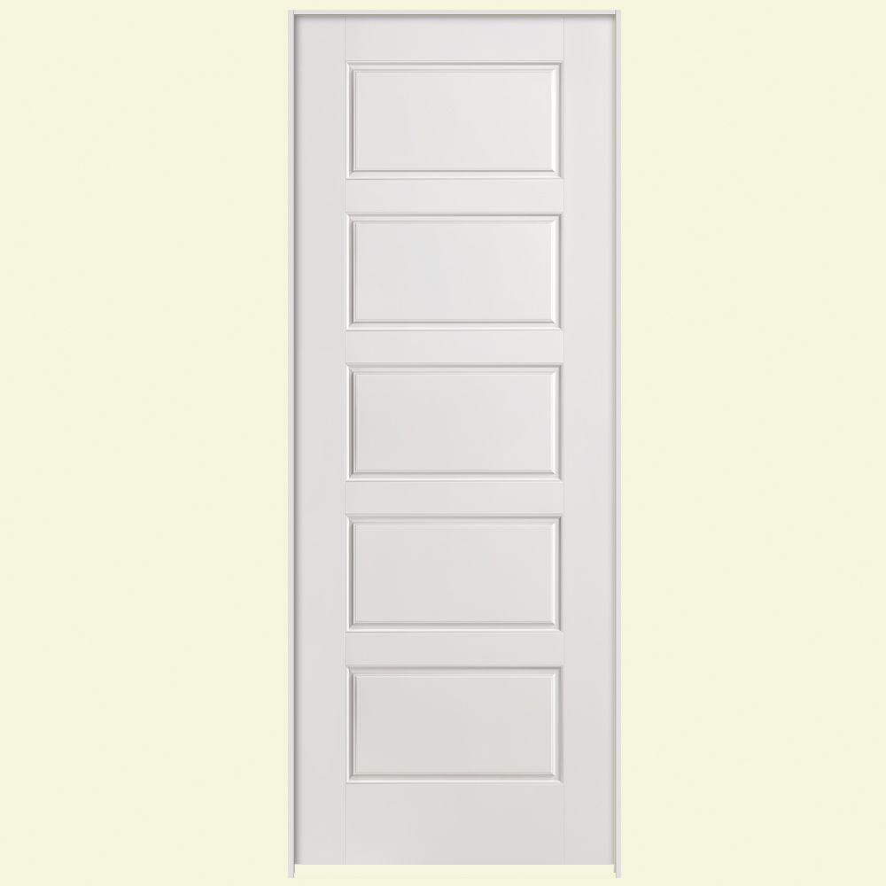 Masonite 28 In X 80 In Solidoor Riverside 5 Panel Solid Core Smooth Primed Composite Single Prehung Interior Door