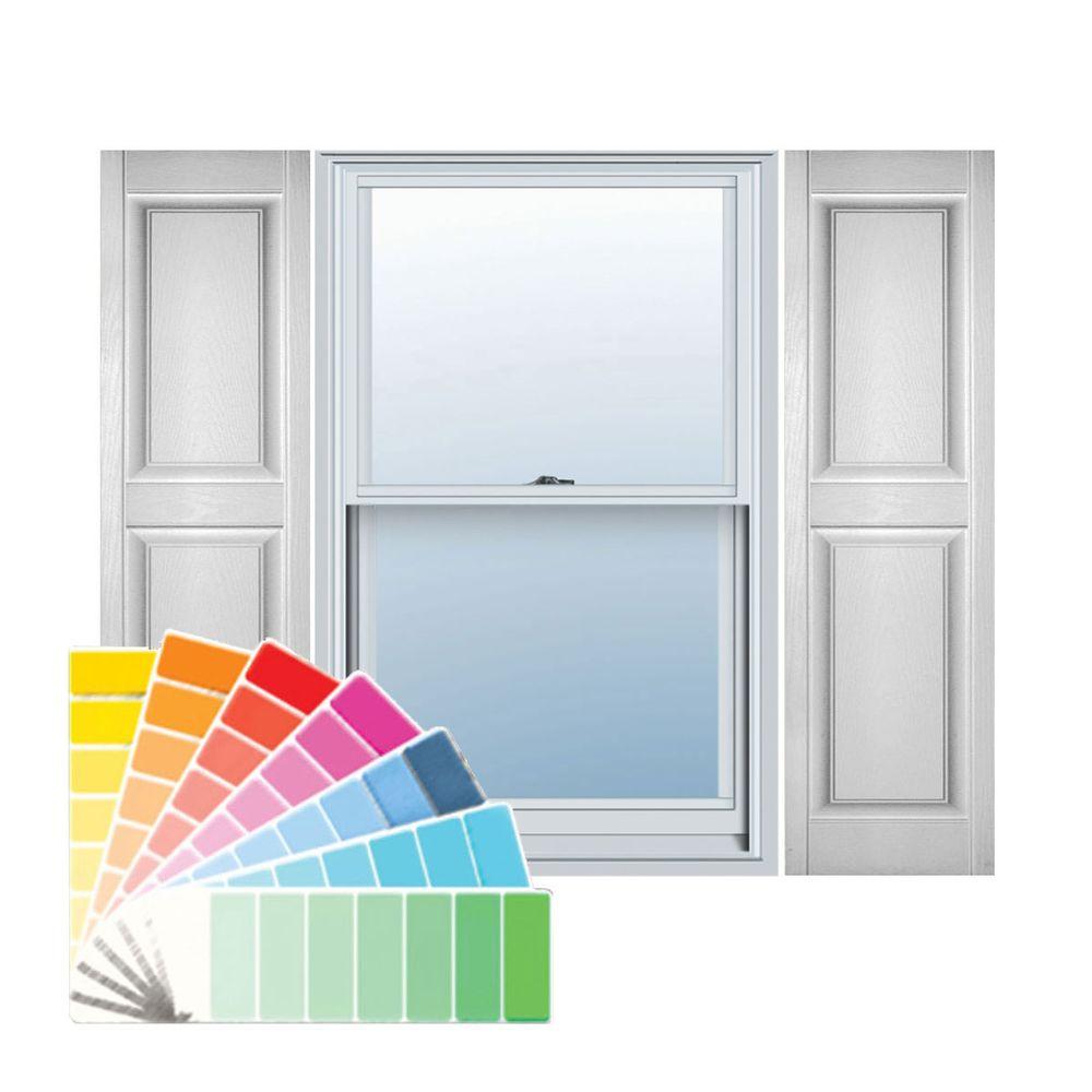 12 x 63 Ekena Millwork LP2S12X06300FG Lifetime Vinyl Standard Two Equal Raised Panel Shutters Forest Green