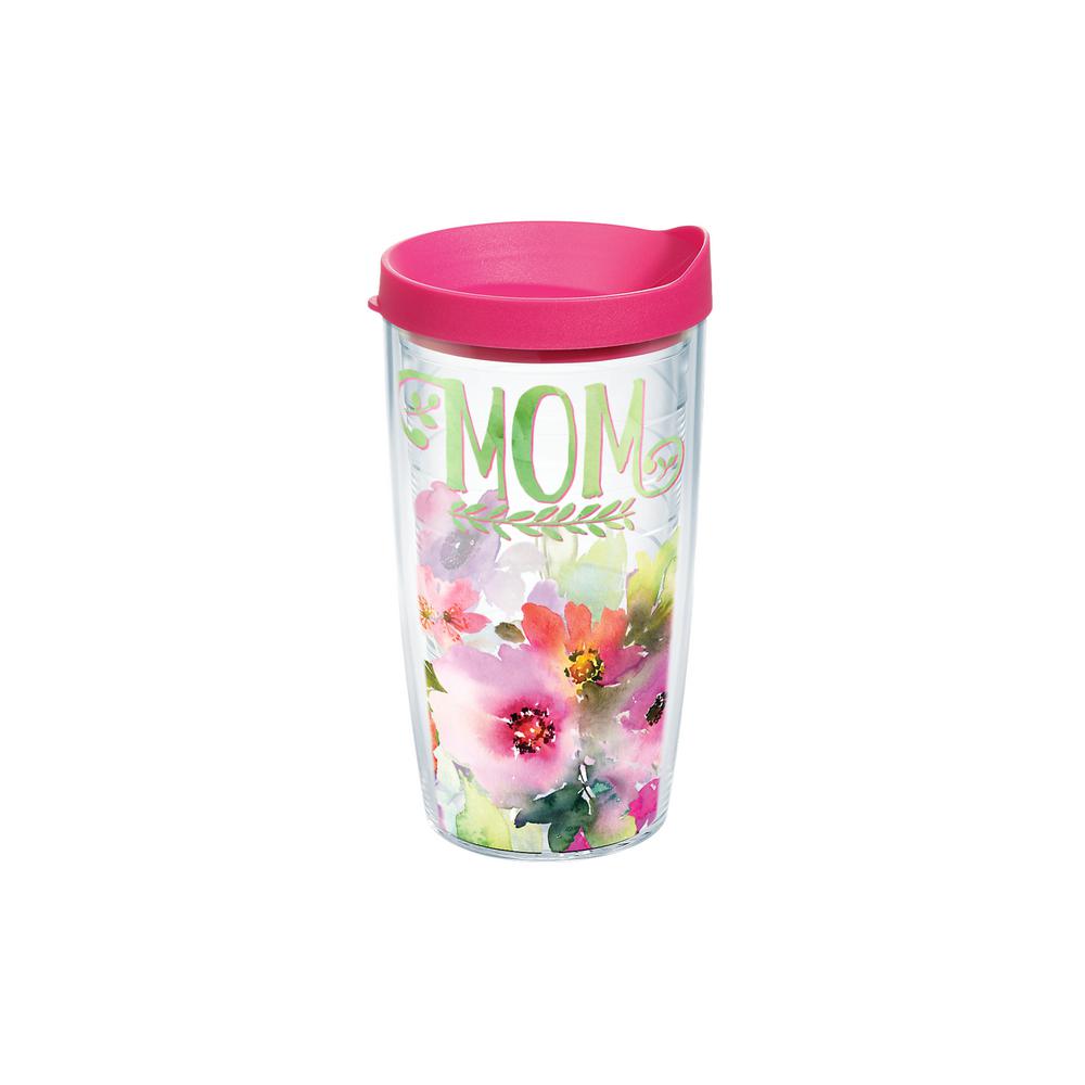 UPC 888633557609 product image for Mom Watercolor Floral 16 oz. Double Walled Insulated Tumbler with Travel Lid | upcitemdb.com