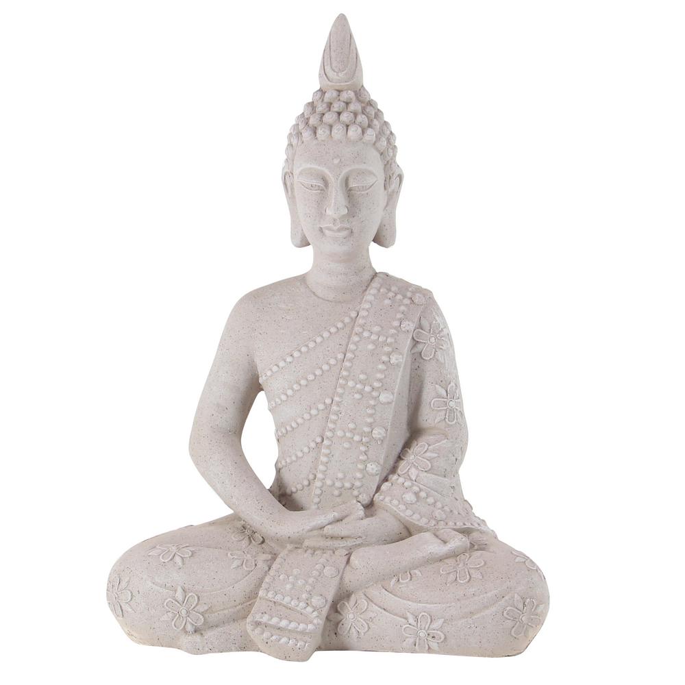 Litton Lane 19 In L X 28 H Light Grey Resin Sitting Buddha Garden Statue 36743 The Home Depot Litton Lane 19 In L X 28 H Light, Buddha Garden Statues