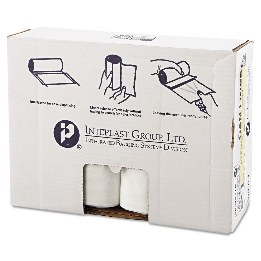 Inteplast Group High-Density Can Liner 38 x 60 60gal 22mic Clear 25/Roll 6 Rolls 