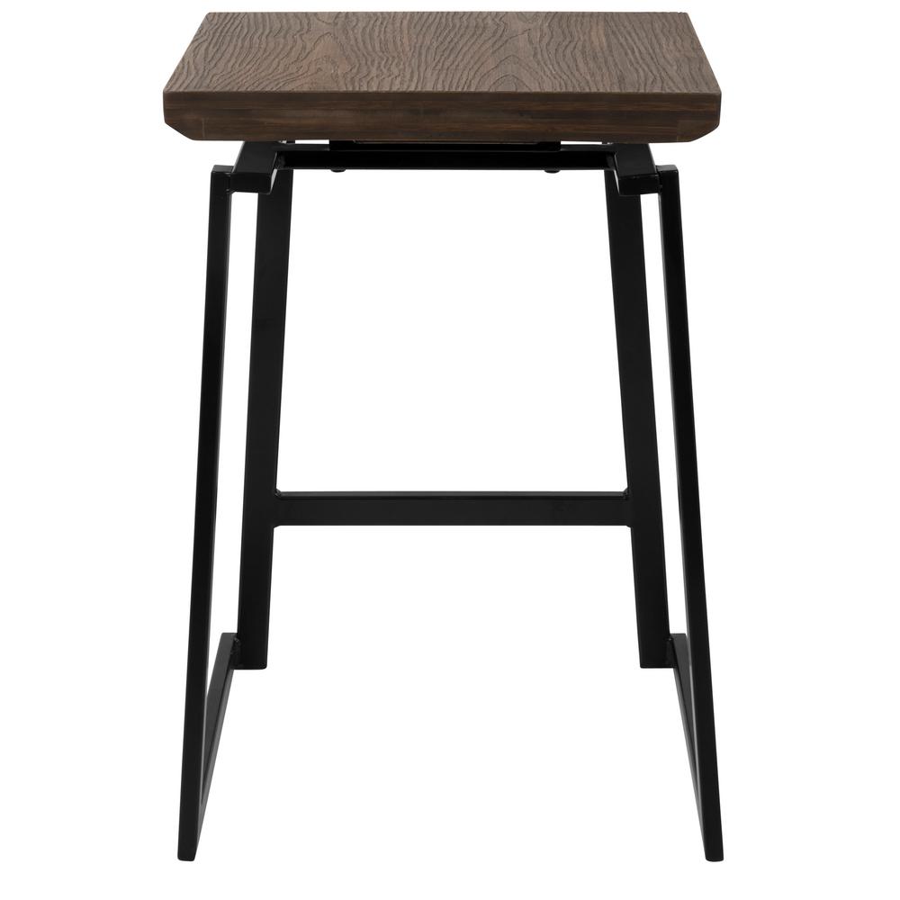 Lumisource Geo 24 In Walnut And Black Counter Stool Set Of 2 Cs Walnut And Black Counter Stool Set Of 2 Cs Geo Bk Bn2 The Home Depot
