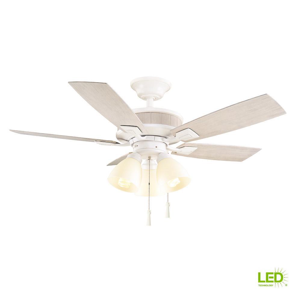 White Led 31 42 1 Ceiling Fans With Lights Riverwalk 42 In Led Indoor Matte White Ceiling Fan With Light Kit