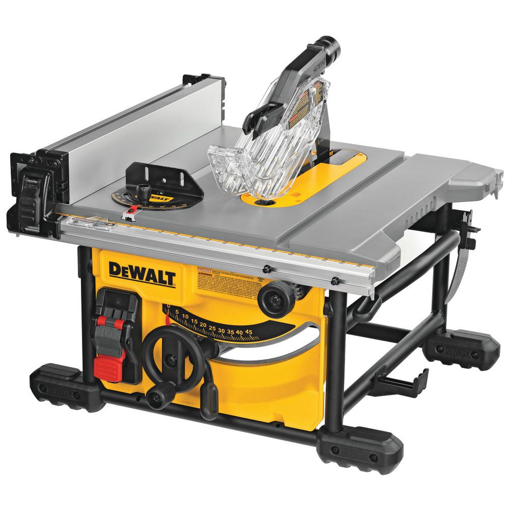 DEWALT 15 Amp Corded 8-1/4 in. Compact Jobsite Tablesaw-DWE7485 - The Home Depot