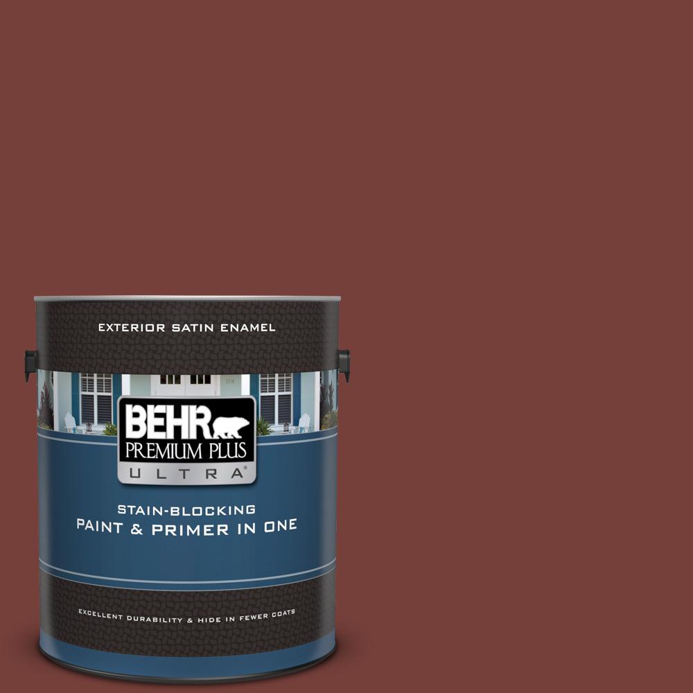 Behr Premium Plus Ultra 1 Gal S170 7 Dark Cherry Mocha Satin S170 7 Dark Cherry Mocha Satin Enamel Exterior Paint And Primer In One