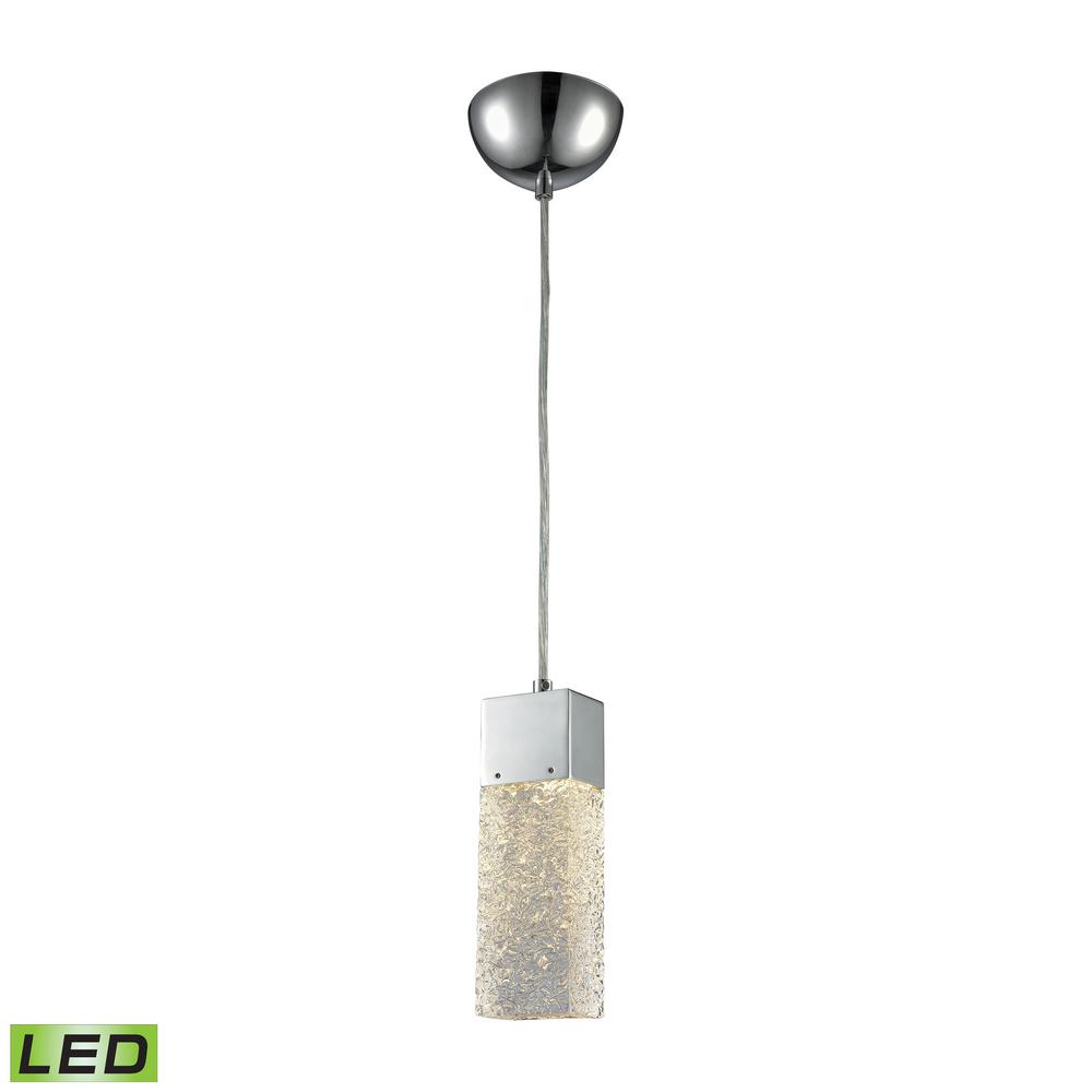 Titan Lighting Cubic Ice 1 Light Led Polished Chrome With Solid Titan Lighting Cubic Ice 1 Light Led Polished Chrome With Solid Textured Glass Pendant