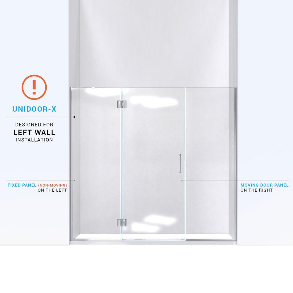 Dreamline Unidoor X 61 5 To 62 In X 72 In Frameless Hinged