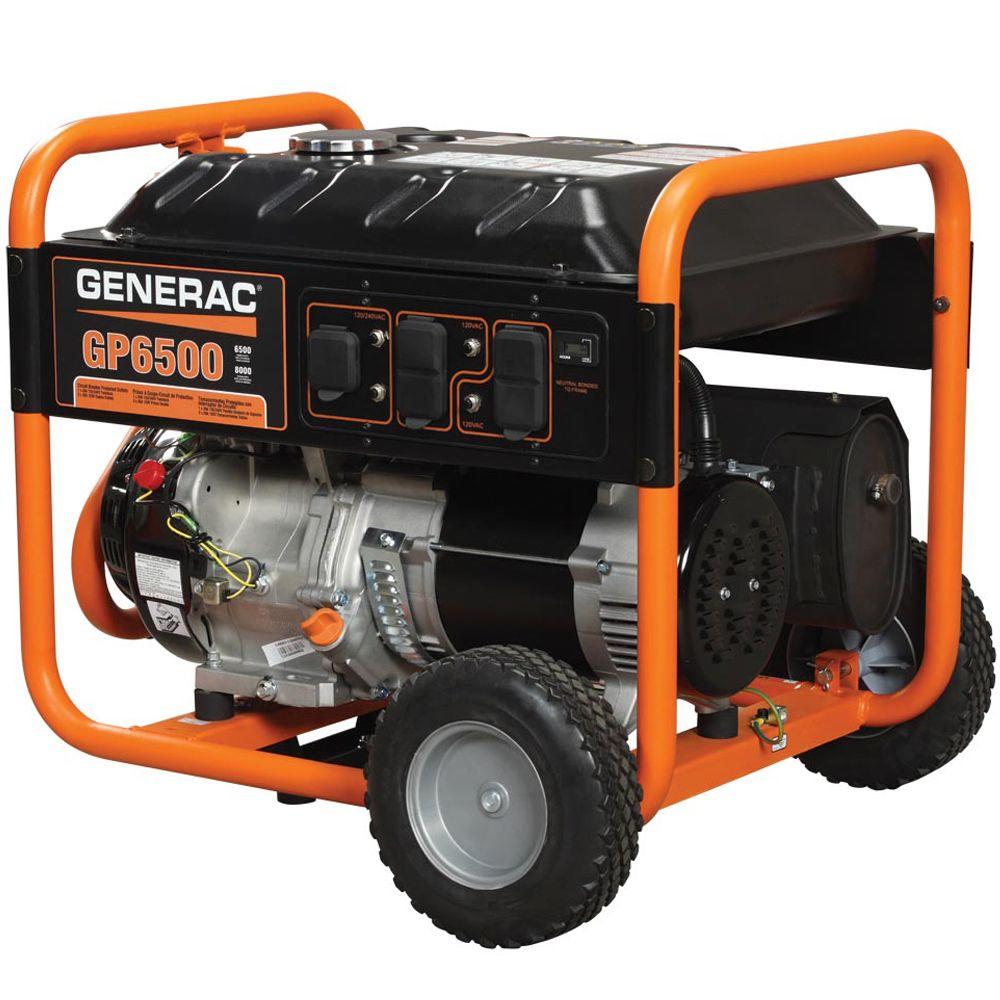 Generac 6,500Watt Gasoline Powered Portable Generator5940 The Home